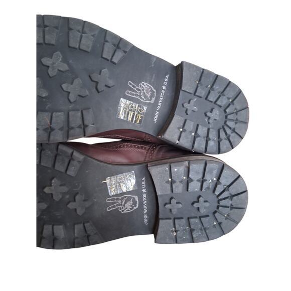 John Varvatos Mens size 13M Leather Brogue Lace-Up Wingtip Casual Preppy Boots - Picture 9 of 13